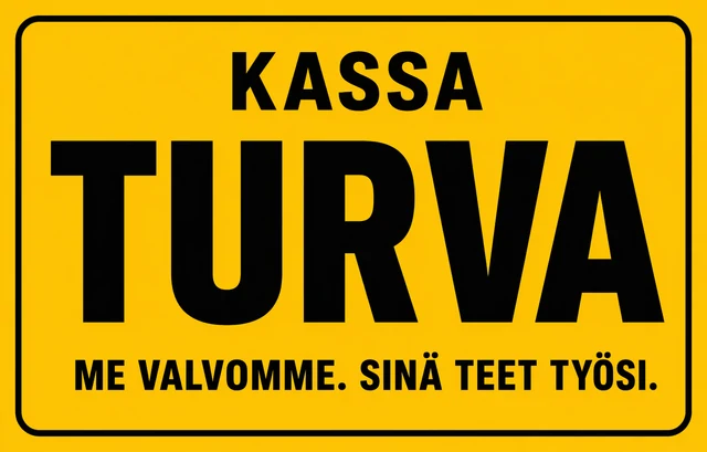 Kassa Turva — Me valvomme. Sinä teet työsi.